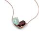 5 - Zemi 1.25 ctw Pear Shape Opal and Red Garnet (7x5 mm) Toi Et Moi Pendant Necklace 