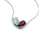 5 - Zemi 1.25 ctw Pear Shape Opal and Rhodolite Garnet (7x5 mm) Toi Et Moi Pendant Necklace 