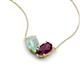5 - Zemi 1.25 ctw Pear Shape Opal and Rhodolite Garnet (7x5 mm) Toi Et Moi Pendant Necklace 