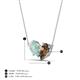4 - Zemi 1.00 ctw Pear Shape Opal and Smoky Quartz (7x5 mm) Toi Et Moi Pendant Necklace 