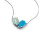 5 - Zemi 0.70 ctw Pear Shape Opal and Turquoise (7x5 mm) Toi Et Moi Pendant Necklace 