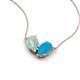 5 - Zemi 0.70 ctw Pear Shape Opal and Turquoise (7x5 mm) Toi Et Moi Pendant Necklace 