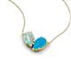 5 - Zemi 0.70 ctw Pear Shape Opal and Turquoise (7x5 mm) Toi Et Moi Pendant Necklace 