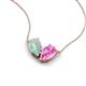 5 - Zemi 1.25 ctw Pear Shape Opal and Lab Grown Pink Sapphire (7x5 mm) Toi Et Moi Pendant Necklace 
