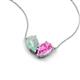 5 - Zemi 1.25 ctw Pear Shape Opal and Lab Grown Pink Sapphire (7x5 mm) Toi Et Moi Pendant Necklace 