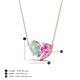 4 - Zemi 1.25 ctw Pear Shape Opal and Lab Grown Pink Sapphire (7x5 mm) Toi Et Moi Pendant Necklace 