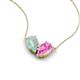 5 - Zemi 1.25 ctw Pear Shape Opal and Lab Grown Pink Sapphire (7x5 mm) Toi Et Moi Pendant Necklace 