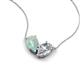 5 - Zemi 1.65 ctw Pear Shape Opal and Lab Grown Diamond (7x5 mm) Toi Et Moi Pendant Necklace 