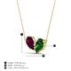 4 - Zemi 1.70 ctw Pear Shape Rhodolite Garnet and Lab Grown Emerald (7x5 mm) Toi Et Moi Pendant Necklace 