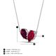 4 - Zemi 1.85 ctw Pear Shape Rhodolite Garnet and Lab Grown Ruby (7x5 mm) Toi Et Moi Pendant Necklace 