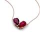5 - Zemi 1.85 ctw Pear Shape Rhodolite Garnet and Lab Grown Ruby (7x5 mm) Toi Et Moi Pendant Necklace 