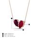 4 - Zemi 1.85 ctw Pear Shape Rhodolite Garnet and Lab Grown Ruby (7x5 mm) Toi Et Moi Pendant Necklace 