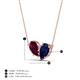 4 - Zemi 1.80 ctw Pear Shape Rhodolite Garnet and Lab Grown Blue Sapphire (7x5 mm) Toi Et Moi Pendant Necklace 