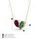 4 - Zemi 1.76 ctw Pear Shape Rhodolite Garnet and Created Alexandrite (7x5 mm) Toi Et Moi Pendant Necklace 