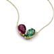 5 - Zemi 1.76 ctw Pear Shape Rhodolite Garnet and Created Alexandrite (7x5 mm) Toi Et Moi Pendant Necklace 