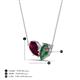 4 - Zemi 1.76 ctw Pear Shape Rhodolite Garnet and Created Alexandrite (7x5 mm) Toi Et Moi Pendant Necklace 