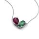 5 - Zemi 1.76 ctw Pear Shape Rhodolite Garnet and Created Alexandrite (7x5 mm) Toi Et Moi Pendant Necklace 