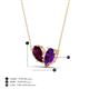 4 - Zemi 1.55 ctw Pear Shape Rhodolite Garnet and Amethyst (7x5 mm) Toi Et Moi Pendant Necklace 