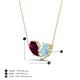 4 - Zemi 1.50 ctw Pear Shape Rhodolite Garnet and Aquamarine (7x5 mm) Toi Et Moi Pendant Necklace 