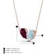 4 - Zemi 1.50 ctw Pear Shape Rhodolite Garnet and Aquamarine (7x5 mm) Toi Et Moi Pendant Necklace 
