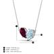 4 - Zemi 1.50 ctw Pear Shape Rhodolite Garnet and Aquamarine (7x5 mm) Toi Et Moi Pendant Necklace 