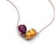 5 - Zemi 1.55 ctw Pear Shape Rhodolite Garnet and Citrine (7x5 mm) Toi Et Moi Pendant Necklace 