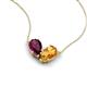 5 - Zemi 1.55 ctw Pear Shape Rhodolite Garnet and Citrine (7x5 mm) Toi Et Moi Pendant Necklace 