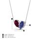 4 - Zemi 1.50 ctw Pear Shape Rhodolite Garnet and Iolite (7x5 mm) Toi Et Moi Pendant Necklace 