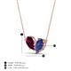 4 - Zemi 1.50 ctw Pear Shape Rhodolite Garnet and Iolite (7x5 mm) Toi Et Moi Pendant Necklace 