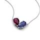 5 - Zemi 1.50 ctw Pear Shape Rhodolite Garnet and Iolite (7x5 mm) Toi Et Moi Pendant Necklace 