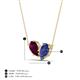 4 - Zemi 1.50 ctw Pear Shape Rhodolite Garnet and Iolite (7x5 mm) Toi Et Moi Pendant Necklace 