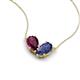 5 - Zemi 1.50 ctw Pear Shape Rhodolite Garnet and Iolite (7x5 mm) Toi Et Moi Pendant Necklace 