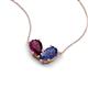 5 - Zemi 1.50 ctw Pear Shape Rhodolite Garnet and Iolite (7x5 mm) Toi Et Moi Pendant Necklace 