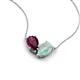 5 - Zemi 1.25 ctw Pear Shape Rhodolite Garnet and Opal (7x5 mm) Toi Et Moi Pendant Necklace 