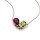 5 - Zemi 1.70 ctw Pear Shape Rhodolite Garnet and Peridot (7x5 mm) Toi Et Moi Pendant Necklace 