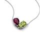 5 - Zemi 1.70 ctw Pear Shape Rhodolite Garnet and Peridot (7x5 mm) Toi Et Moi Pendant Necklace 