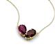 5 - Zemi 1.80 ctw Pear Shape Rhodolite Garnet and Red Garnet (7x5 mm) Toi Et Moi Pendant Necklace 