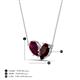 4 - Zemi 1.80 ctw Pear Shape Rhodolite Garnet and Red Garnet (7x5 mm) Toi Et Moi Pendant Necklace 