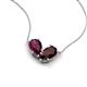 5 - Zemi 1.80 ctw Pear Shape Rhodolite Garnet and Red Garnet (7x5 mm) Toi Et Moi Pendant Necklace 