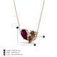 4 - Zemi 1.55 ctw Pear Shape Rhodolite Garnet and Smoky Quartz (7x5 mm) Toi Et Moi Pendant Necklace 