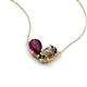 5 - Zemi 1.55 ctw Pear Shape Rhodolite Garnet and Smoky Quartz (7x5 mm) Toi Et Moi Pendant Necklace 