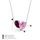 4 - Zemi 1.80 ctw Pear Shape Rhodolite Garnet and Lab Grown Pink Sapphire (7x5 mm) Toi Et Moi Pendant Necklace 
