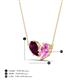 4 - Zemi 1.80 ctw Pear Shape Rhodolite Garnet and Lab Grown Pink Sapphire (7x5 mm) Toi Et Moi Pendant Necklace 