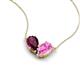 5 - Zemi 1.80 ctw Pear Shape Rhodolite Garnet and Lab Grown Pink Sapphire (7x5 mm) Toi Et Moi Pendant Necklace 