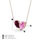 4 - Zemi 1.80 ctw Pear Shape Rhodolite Garnet and Lab Grown Pink Sapphire (7x5 mm) Toi Et Moi Pendant Necklace 