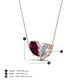 4 - Zemi 1.70 ctw Pear Shape Rhodolite Garnet and Natural Diamond (7x5 mm) Toi Et Moi Pendant Necklace 