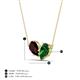 4 - Zemi 1.70 ctw Pear Shape Red Garnet and Lab Grown Emerald (7x5 mm) Toi Et Moi Pendant Necklace 