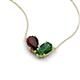 5 - Zemi 1.70 ctw Pear Shape Red Garnet and Lab Grown Emerald (7x5 mm) Toi Et Moi Pendant Necklace 