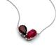5 - Zemi 1.85 ctw Pear Shape Red Garnet and Lab Grown Ruby (7x5 mm) Toi Et Moi Pendant Necklace 