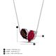 4 - Zemi 1.85 ctw Pear Shape Red Garnet and Lab Grown Ruby (7x5 mm) Toi Et Moi Pendant Necklace 